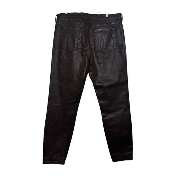 Banana Republic Brown Waxed Denim Mid-Rise Jeans Women's 31 Boho Moto - Picture 2 of 11